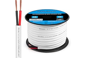 ADILSWIL 14 Gauge Speaker Wire (50FT), Electrical Wire,14 AWG Stranded PVC Extension Cord, 12V Low Voltage/Tinned Copper/Flexible Cable for Automotive Wiring, Lamp Cord, Marine Cable-CCA