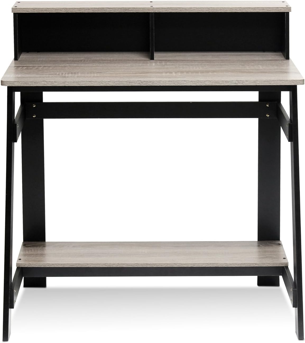 Furinno Simplistic A Frame Computer Desk, Black/French Oak Grey: Furniture & Decor