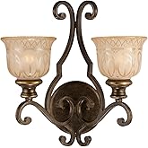 Crystorama Norwalk 2 Light Bronze Umber Sconce with Glass Shades