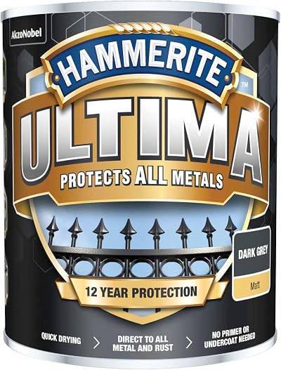 Hammerite Ultima Matt Metal Paint 750ml Dark Grey Brand New
