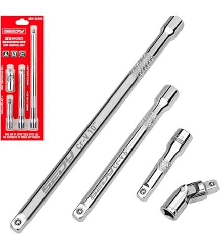 3pc Universal Joint UJ Set Ratchet Angle Extension Bar 1/4