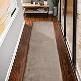 ORINOVA Beige Plush Faux Rabbit Shaggy Fur Rug for Living Room Large Fluffy Washable Runner Area Rugs for Bedroom 2x8 Runner Nursery Rug