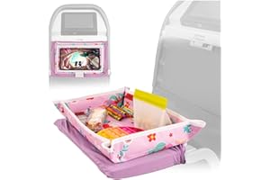 Lusso Gear Kids Airplane Tray Table Cover with Pockets - Mermaids Pattern - Airplane Travel Essentials for Kids & Toddlers - Organizer, Snack & Tablet Holder