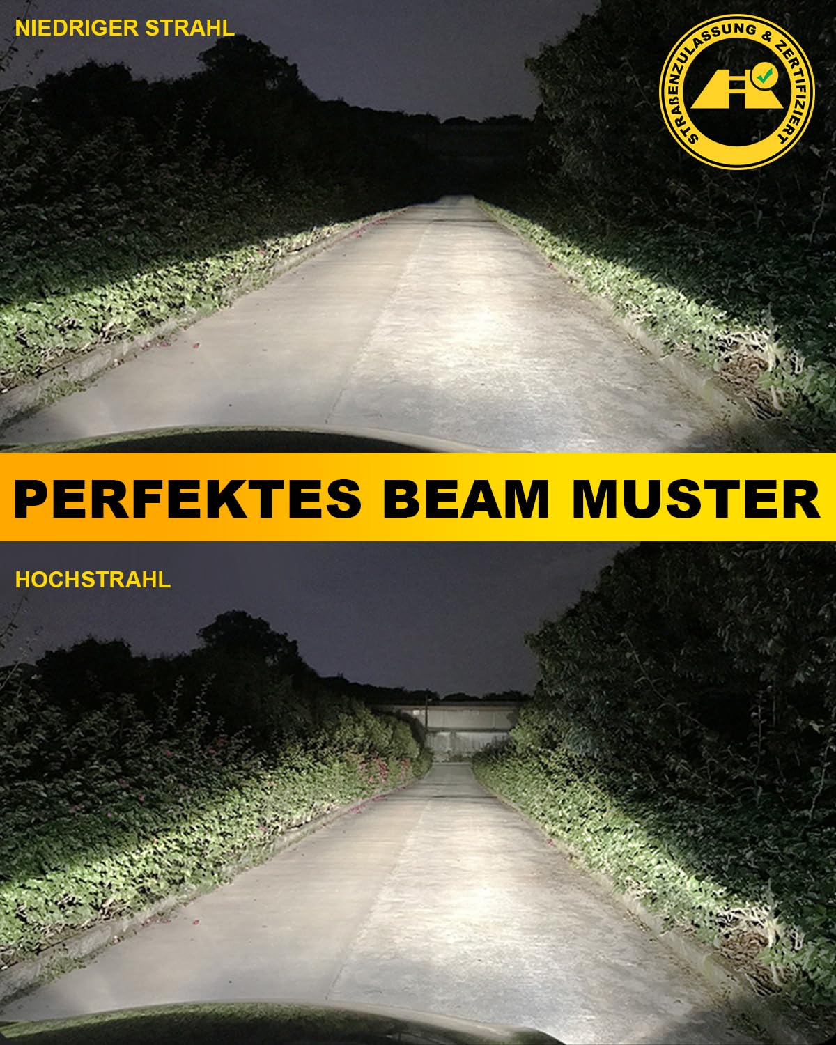 OUSHI H11 LED Scheinwerferlampe mit Straßenzulassung, 5500K Weiß UNECE-R37 Zugelassene H9 H8 LED Fernlicht und Abblendlicht mit Zulassung (2 Stück) 9