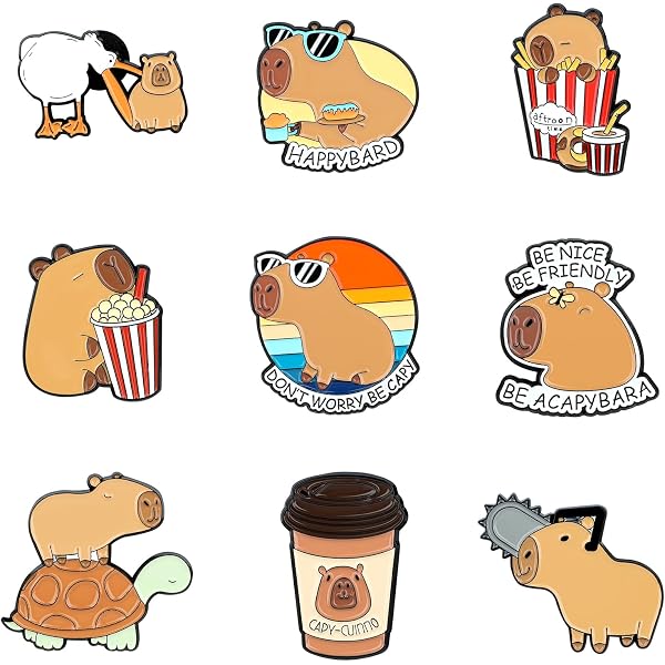 Idée Cadeau Originale Broches Capybara Mignonnes WERIGONI - Lot De 6 En Alliage - Pour Vêtements, Sacs, DIY - Cadeau Fun Et Original Badges émail Amusants Idée Cadeau Originale Broches Capybara Mignonnes WERIGONI - Lot De 6 En Alliage - Pour Vêtements, Sacs, DIY - Cadeau Fun Et Original Badges émail Amusants