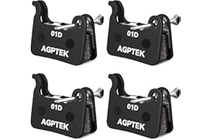 AGPTEK Bike Brake Pads, High-Performance Bicycle Brake Pad, 4 Pairs Semi-Metallic Bike Pad for Mountain Bike Disc Brakes, Compatible with Shimano Deore XT SLX Hone Alfine Saint