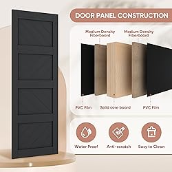 JUBEST 30"x84" Sliding Barn Door with Door Hardware