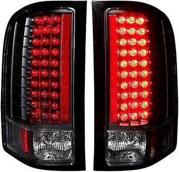 07-13 Silverado 1500 Direct Replacement Led Brake Tail Lights Lamps Pair Black