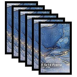 Fxojyvo 8.5 x 14 Picture Frame Set of 6, Black