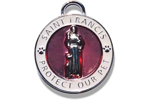 Luxepets Pet Collar Charm, Saint Francis of Assisi, Small, Pink