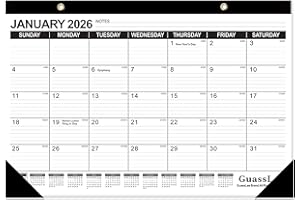 GuassLee Desk Calendar 2026-2027 - 17" × 11.5" Desktop Calendar 18 Months Runs from Jan. 2026 to Jun. 2027 with Julian Date for Home School Office Desk Top Organizing