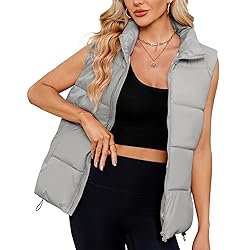 Century Star Grey Gray Puffer Vest for Women's
