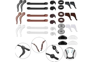 AZFVBQL 34PCS Eyeglasses Retainers Silicone Glasses Temple Holders Anti-slip Protectors Comfort Eyewear Spectacle Stay Put Glasses Stoppers Ear Grip Hooks… (Eyeglasses Retainers-34PCS)