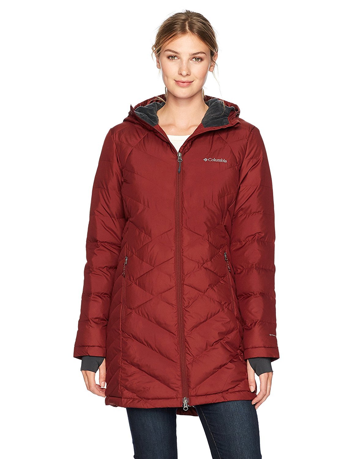 Columbia Women's Heavenly Long Hooded Jacket, Deep Rust, 3X Image