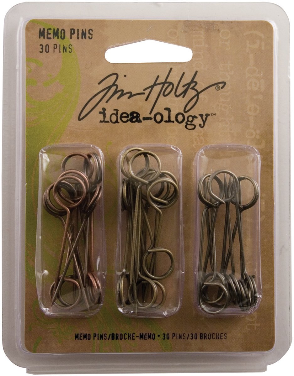 Tim Holtz idea-ology Memo Pins, Pack of 30, Brown