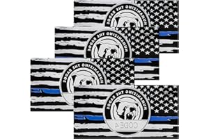 YTFRL 4 PCS Thin Line Sticker Code 4, American Flag Waterproof Vinyl Decal Police Support Bumper Stickers, Reflective Support Law Enforcement Decal for Car Truck Window Laptop