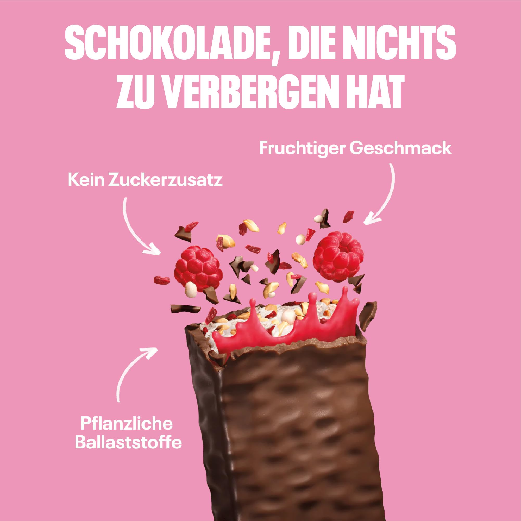 NEOH Low-Carb Beeren-Schokoladenriegel – Ohne zugesetzten Zucker, Voller fruchtiger Beeren und verführerisch guter Schokolade, Palmölfrei, KETO, Low Carb & High Fibre 12x30g Packung 2