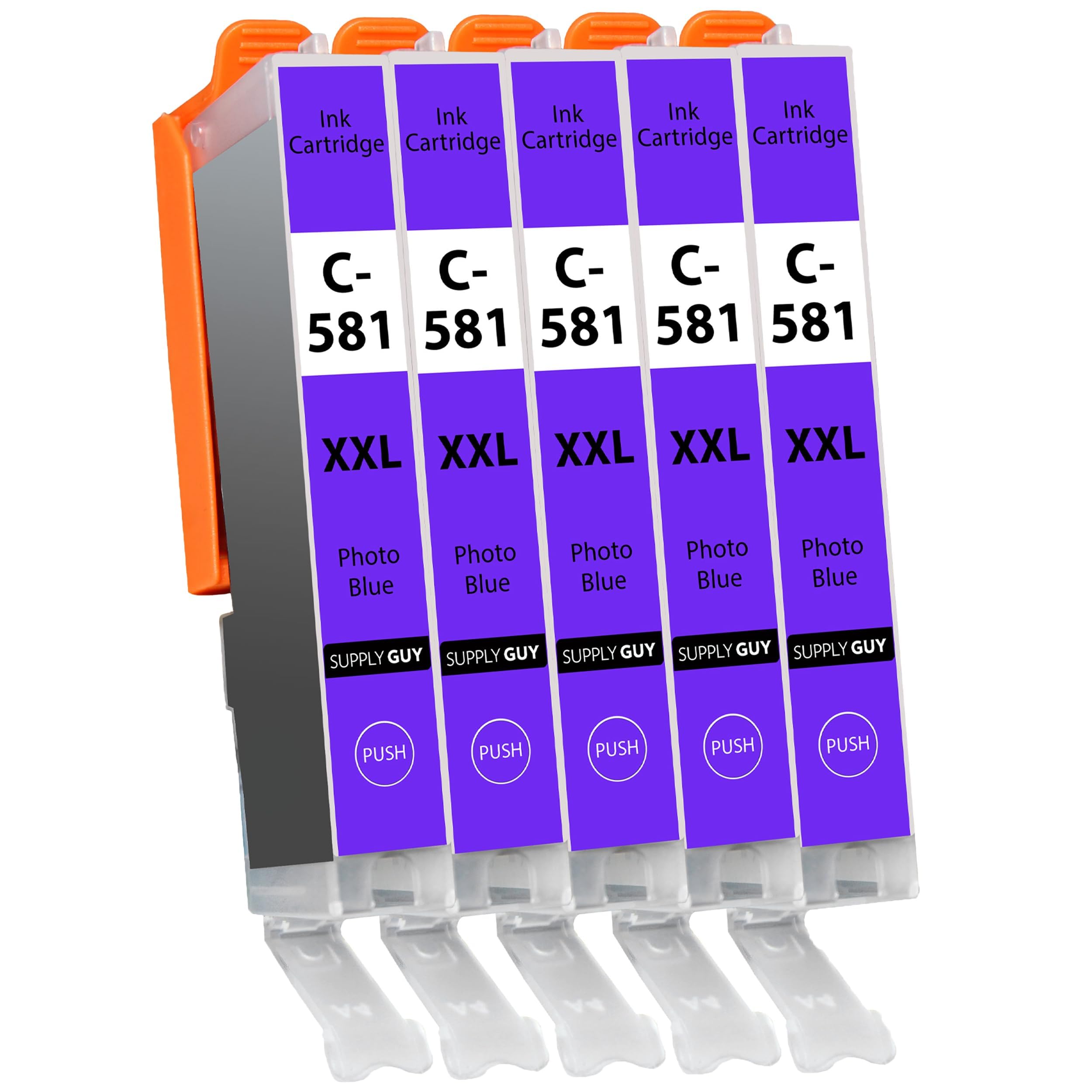 Supply Guy 6 ink cartridges XXL compatible with Canon PGI-580 CLI-581 for Pixma TS8100 TS8150 TS8151 TS8152 TS8200 TS8250 TS8251 TS8252 TS8300 TS8350 TS8351 TS8352 TS9100 TS9150 TS9155