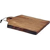 Rachael Ray Pantryware Wood Cutting Board With Handle/ Wood Serving Board With Handle - 14 Inch x 11 Inch, Brown