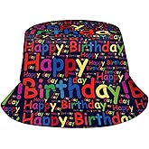 Happy Birthday Printed Bucket Hats Beach Sun Hat for Unisex Summer Travel Outdoor Cap