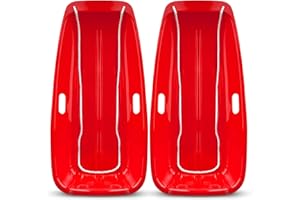 BACK BAY PLAY Winter Snow Sleds Plastic Snow Sled for Kids and Adults - 35" Single Rider Kids Sled Made Durable, Snow Sleds for Kids and Adult Heavy Duty Fast Sliding - Kids Snow Sled with Rope