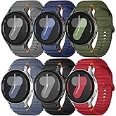 Odbeai Ocean Sport Band Compatible with Samsung Galaxy Watch 7 band 44mm 40mm，No Gap 6 PackSoft Silicone Waterproof Strap for Galaxy Watch 6 5 4 40mm 44mm Classic 47mm 43mm/Watch 5 pro for Men Women
