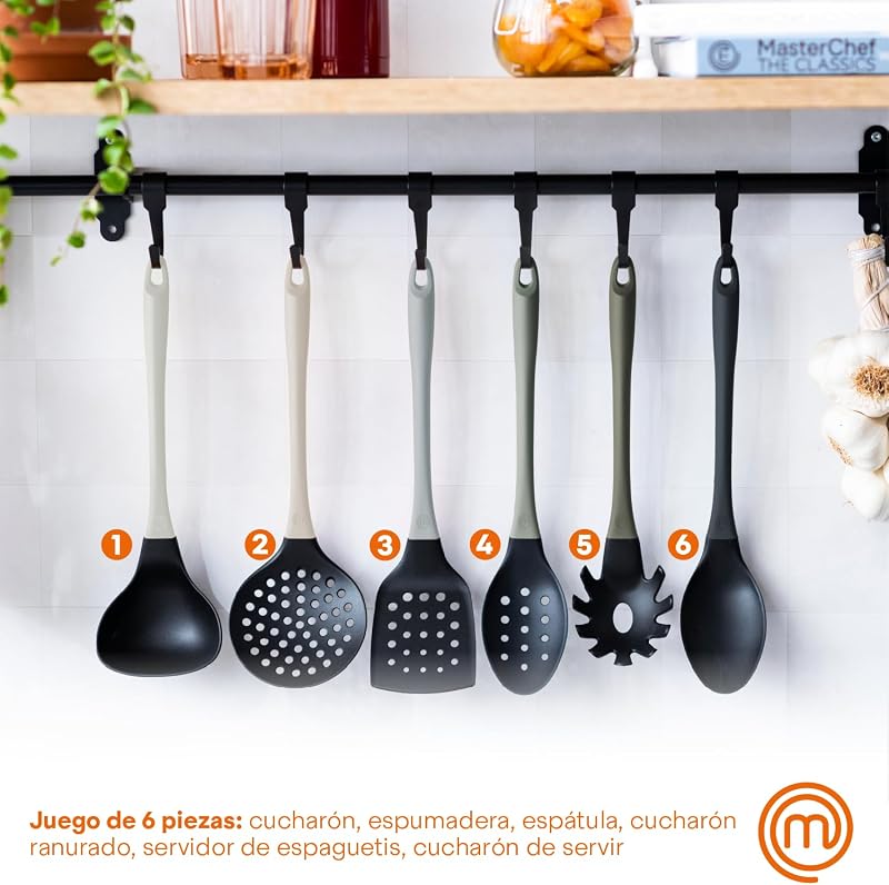 Utensílios de Cozinha MasterChef com Colheres, Espátula, Sopa de Panela