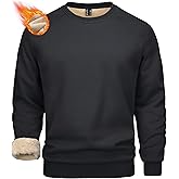 MAGCOMSEN Men's Sweatshirts Sherpa Lined, Heavyweight Fleece Pullover, Warm Crewneck Winter Sweatshirt