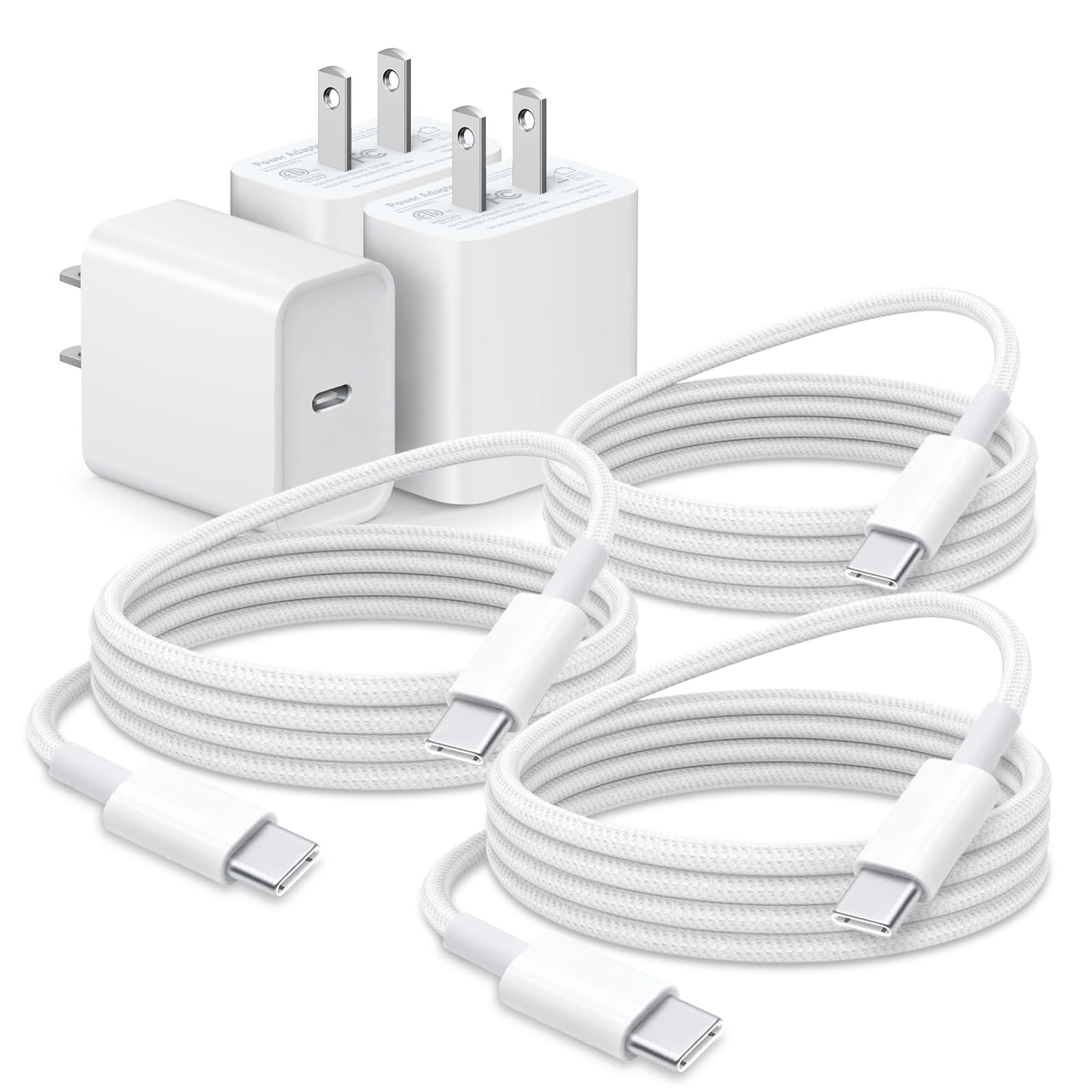 3 Pack i Phone 16e 16 15 Charger Fast Charging, 20W USB C Charger Block 6FT Type C Cord for iPhone 16 Plus 16 Pro Max/15 Pro/15 Plus/15 Pro Max, i Pad Pro 13 M4 iPad Air 13/11 M3/M2 5th/4th, iPad 10th