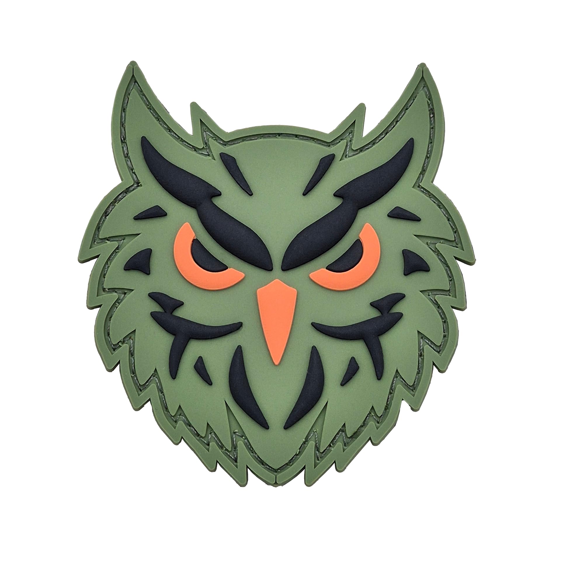 Tactical Owl Night Hunter Watcher Morale PVC Patch Compatible with Velcro Patches for Hats, Tactical Patches, Molle Accessories Military Patches, Backpack Patches (Green)