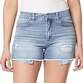 WallFlower Women's Juniors Instastretch Tomboy Exposed Pockets Mid-Rise Stretch Shorts
