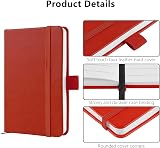 Lefute A6 Notebooks Pocket Notebook Hardback Red 200 Pages 80gsm PU Leather view 3