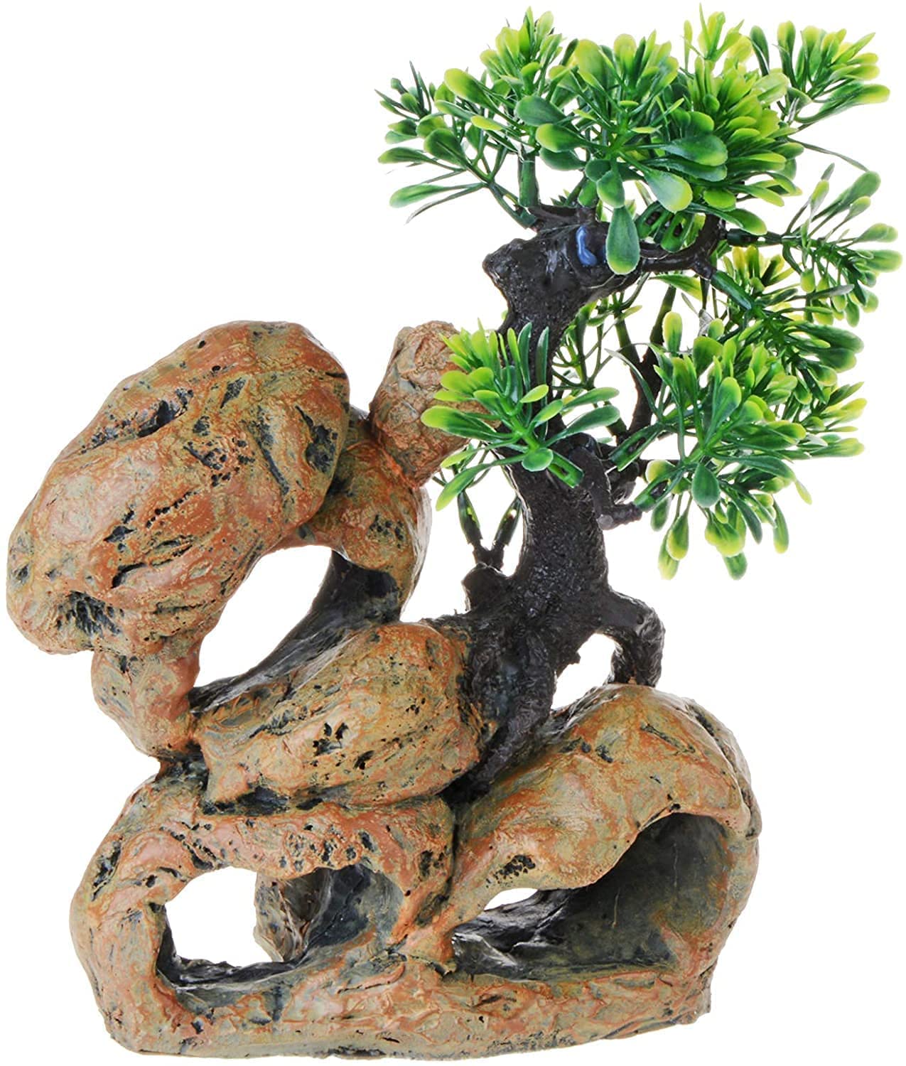Toolzia Fish Tank Tree Stump Rock Hollow Cave Decoration Aquarium Landscape Ornament Fish Tank Decoration Accessories