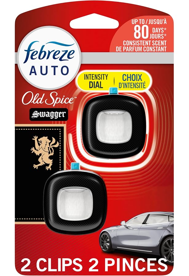 Désodorisant Voiture Santal - Lot De 2, Durée 30 Jours, Résistant à La Chaleur, Clip Universel, Rouge