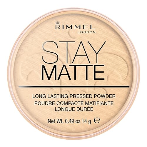 Rimmel London Stay Matte - 001 Transparent - Pressed Powder, Lightweight, High Coverage, Shine Control, 0.49oz