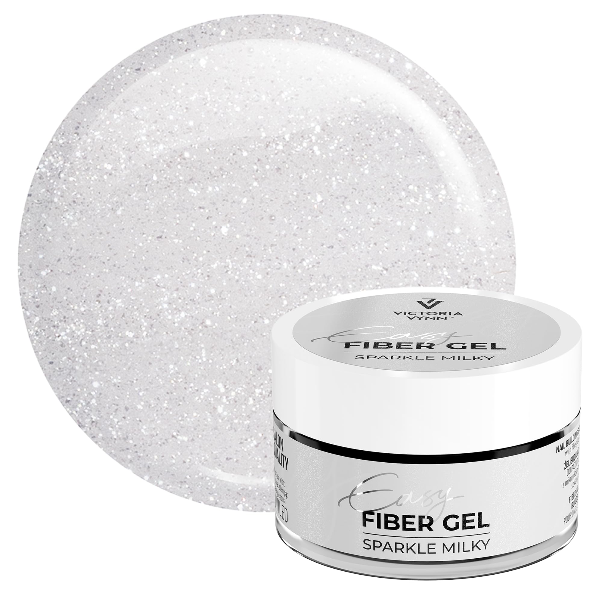 Victoria Vynn Sparkling UV/LED Builder Gel Easy Fiber Gel for Nail Manicure Glitter (Sparkle Milky, 50ml)