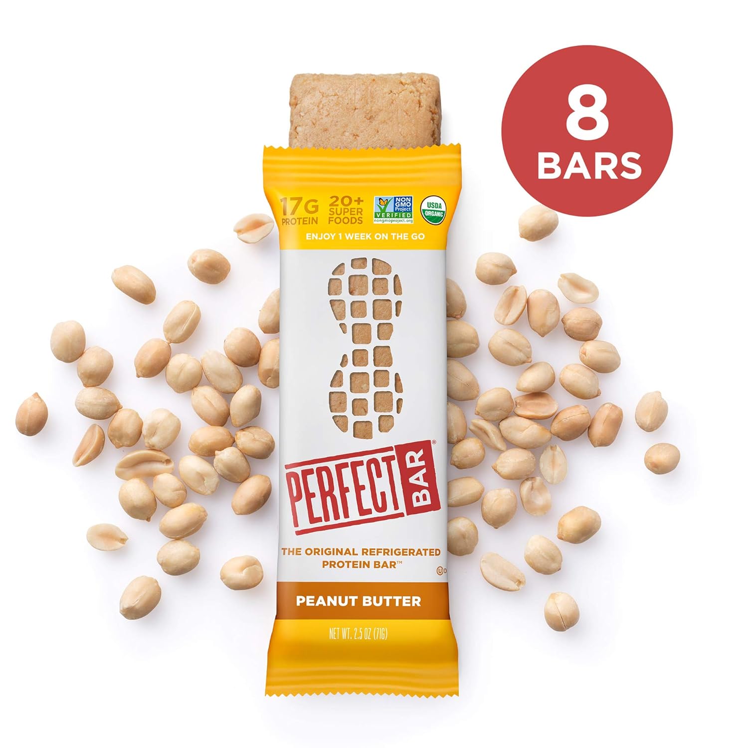 Perfect Bar Original Refrigerated Protein Bar, Peanut Butter, 2.5 Ounce