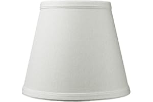 HOMECONCEPT 5"x8"x7" Empire Light Oatmeal Linen Fabric Clip-On Lampshade, | Fits Regular "Edison" bulbs | Hardback lamp shade with Fabric Liner and Dual Clip