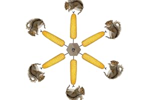 SESYOMR Windmill Squirrel Feeder for Outside, Squirrel Toys, Squirrel Spinner Feeder,Corn Cobs for Squirrels, Easy to Fill Corn Cob, Pinecone Chipmunk Feeder