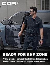 CQR Men's Short Sleeve Tactical Shirts, UPF