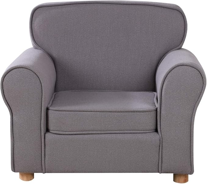 Babyland Big Kids Armchair,Linen Fabric Sofa Chair with Adjustable Foot