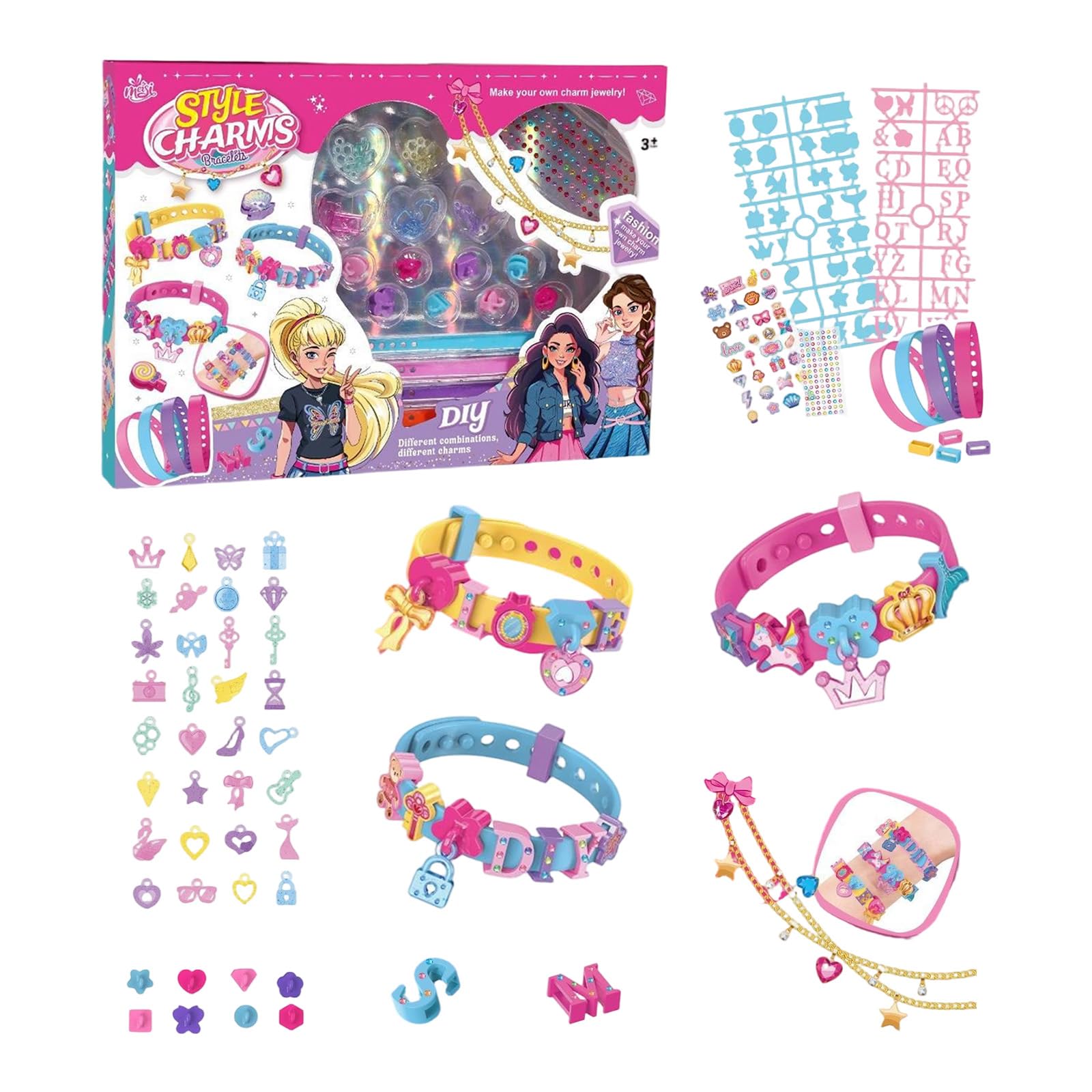 Leseogye Friendship Bracelet Making Kit, Charming Bracelet Making Kit, Arts and Crafts for Girls, Unique Cool Maker Bracelets Gifts for Birthday Christmas