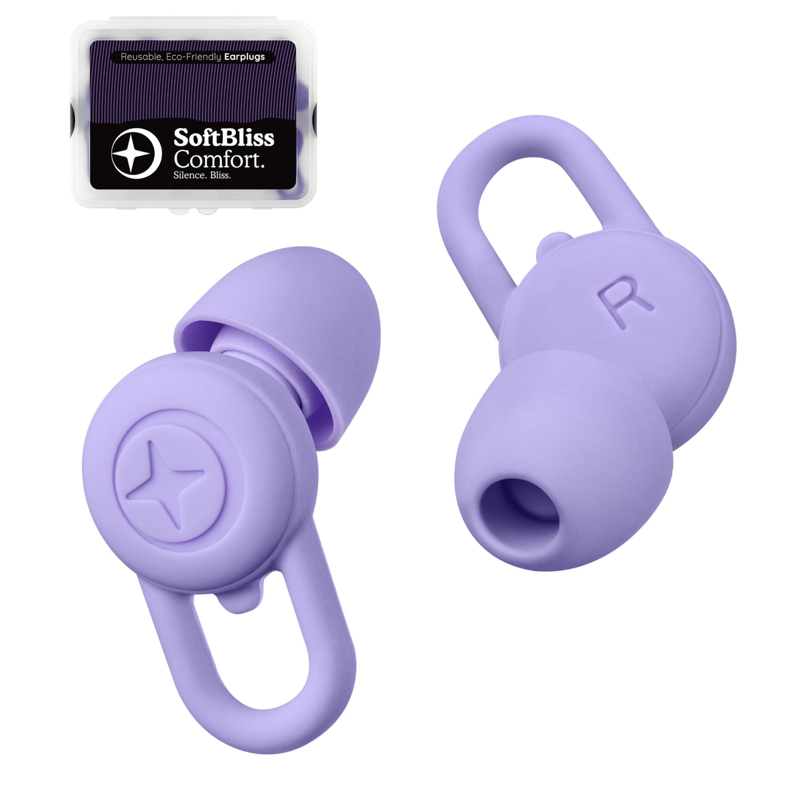 Photo 1 of SoftBliss Ear Plugs for Sleeping – Not Earbuds, Super Soft Sleep Earplugs, Reusable, Reduce Noise, Block Intrusive Sounds, for All Ears (Purple)