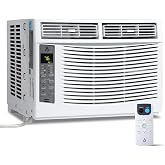 6000BTU Window Air Conditioner, Cools Up to 250 Sq. Ft., Window AC Units With Cool and Fan Functions, Ultra Quiet, 24H Timer Small AC Unit, Energy Savings, Remote Control