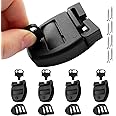 ZOMOFEW 4 Sets Spa Hot Tub Cover Clips Latch Replacement Kit,Hot Tub Cover Latches Clip Lock for Cover Straps with Keys,Hardware Accessories for Spa Cover Straps (Black)
