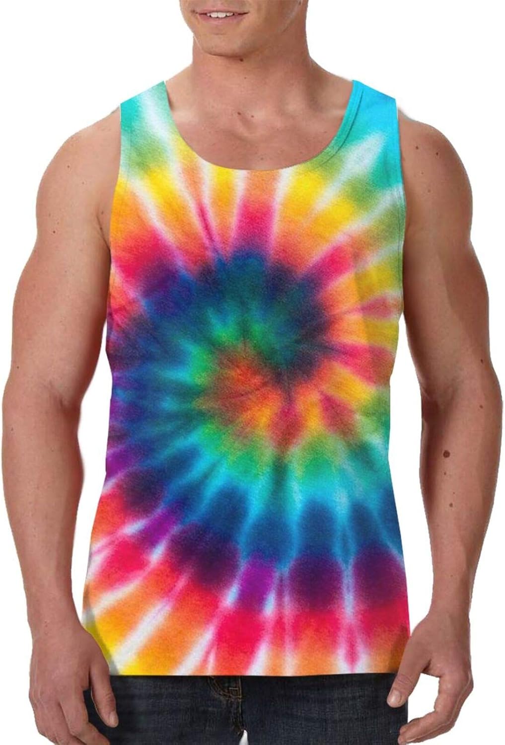 Men�s Workout Classic Spiral Tie Dye Tank Tops