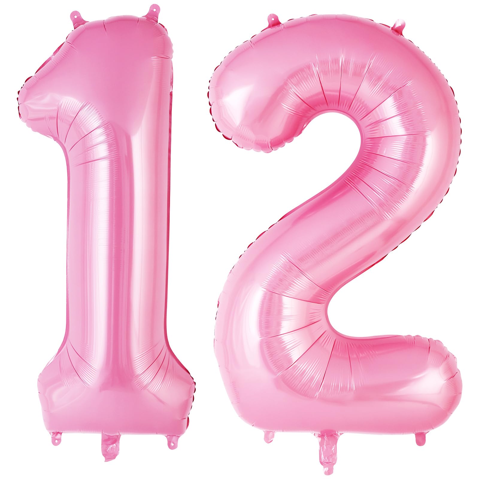 Pink Number 12 Balloons, Big Large Foil Number Balloons, Jumbo Giant Mylar Balloons for Birthday Party Decorations Supplies Anniversary (Number 12)