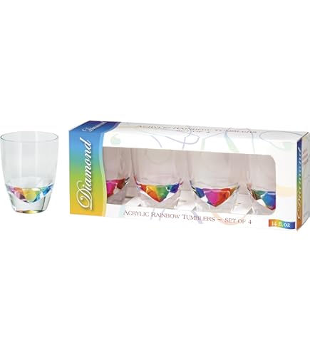 Amazon.com | Merritt International Acrylic Drinkware Gift Sets Rainbow  Crystal Tumbler, 14-Ounce: Tumblers & Water Glasses