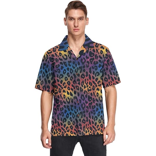 Amazon.com: ALAZA Mens Neon Rainbow Colored Leopard Quick Dry