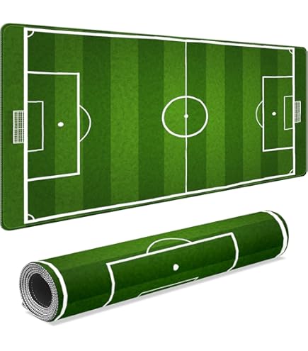 Soccer Themed Mouse Pad - Grass Pattern Gaming & Office Mousepad With Stitched Edges